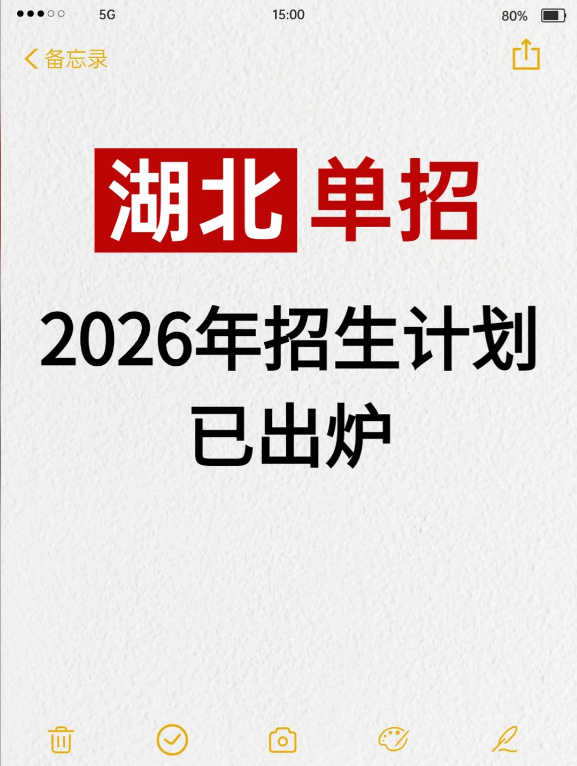 2026湖北單招招生計劃出爐！